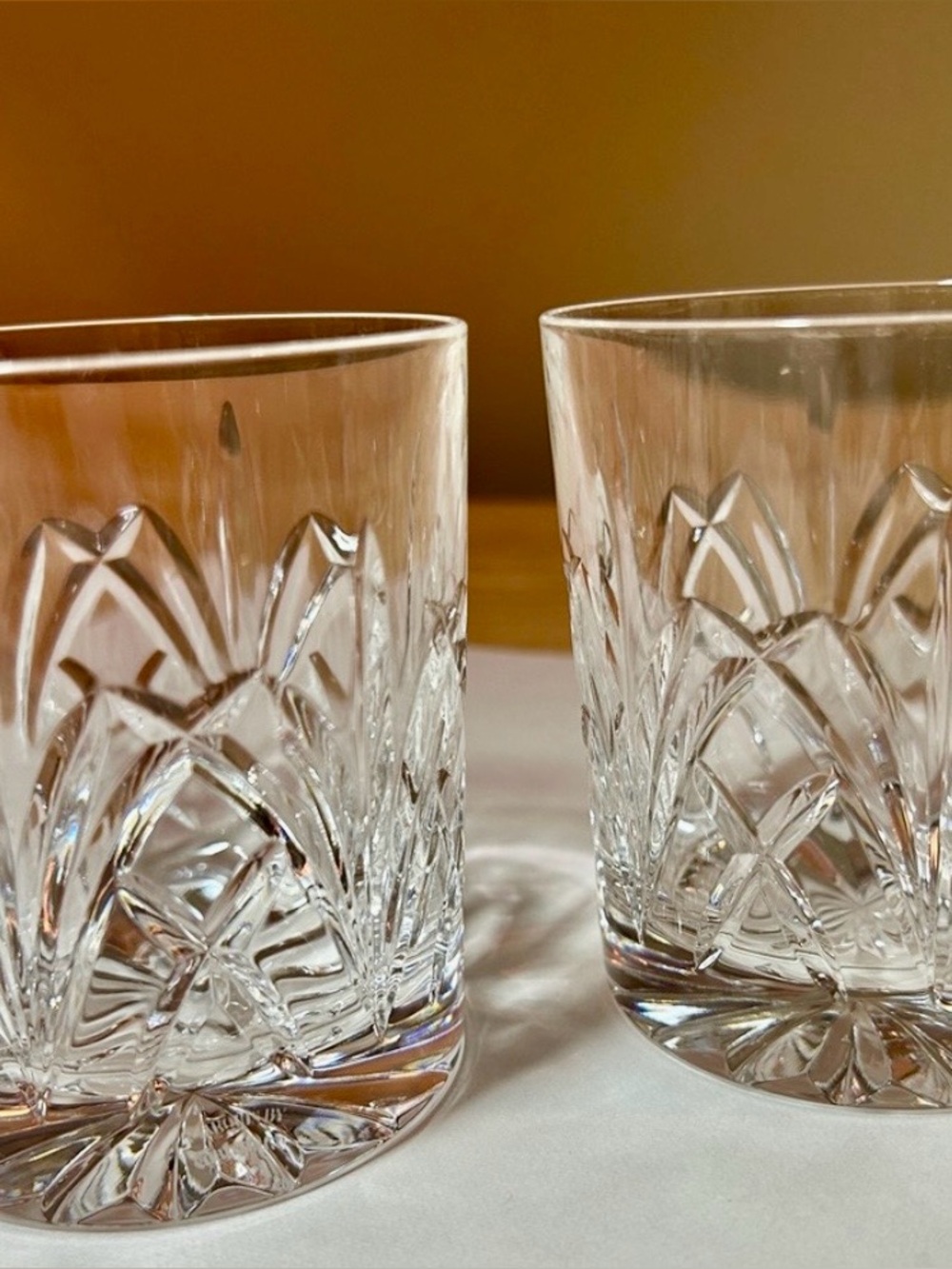 2 Waterford Marquis Brookside 3 5/8” Straight Side Double Old Fashioned Tumblers
